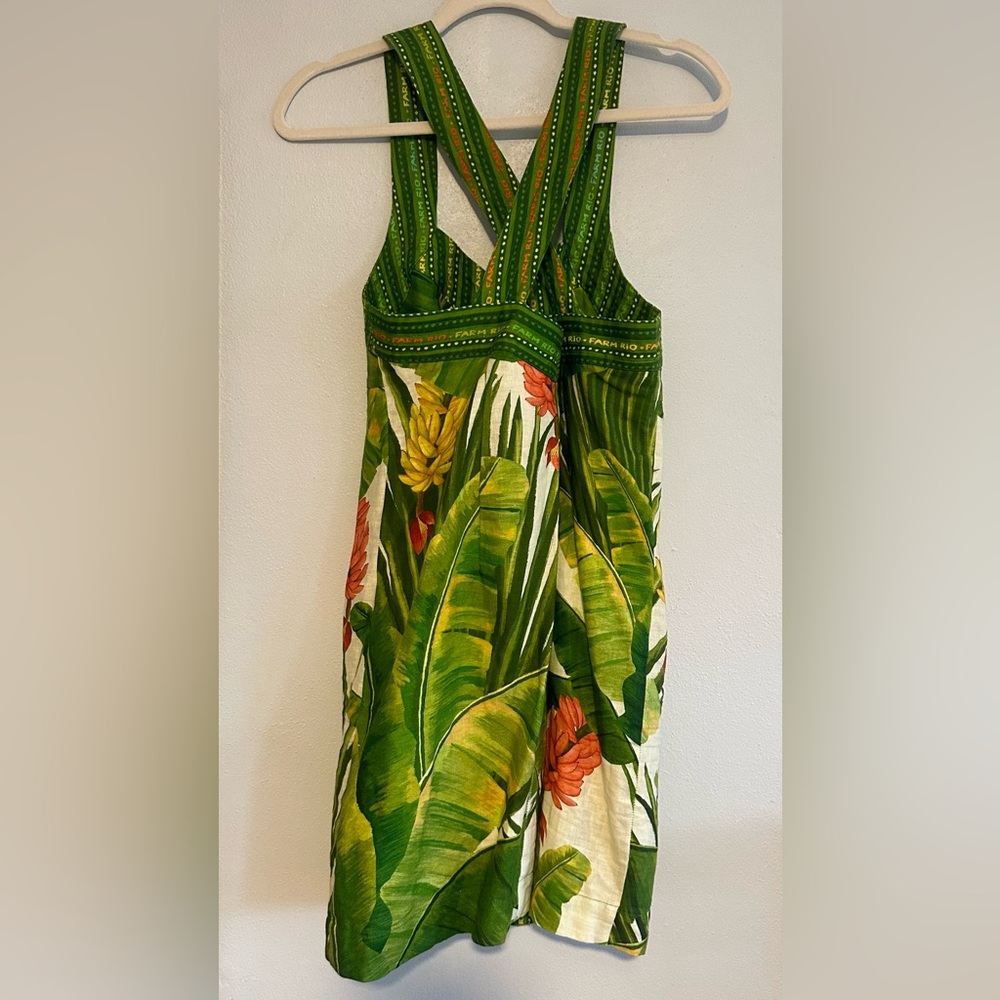FARM Rio Fresh Forest Scarf Button Down Mini Dres Size M - Picture 6 of 10